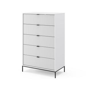 Commode  avec 5 tiroirs, Blanc 76 x 120cm