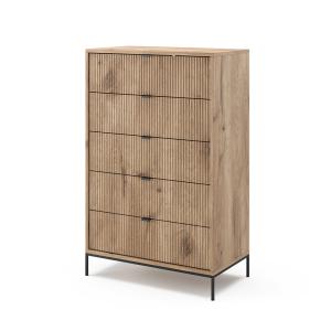 Commode  avec 5 tiroirs, Chêne Viking 76 x 120cm