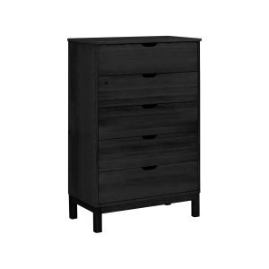 Commode avec 5 tiroirs en pin noir