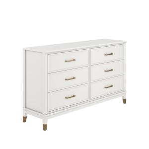 Commode avec 6 tiroirs en effet bois blanc