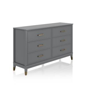 Commode avec 6 tiroirs en mélaminé gris graphite