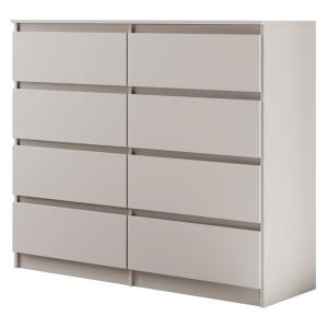 Commode avec 8 tiroirs, cachemire, 120 cm