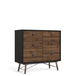 Commode avec piètement métallique L101,8 cm - Effet Noyer e…