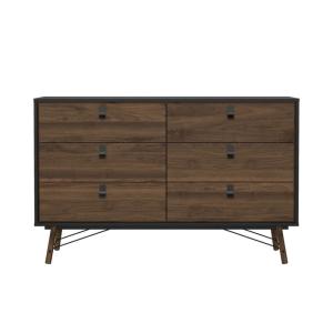 Commode avec piètement métallique L150,3 cm - Effet Noyer e…