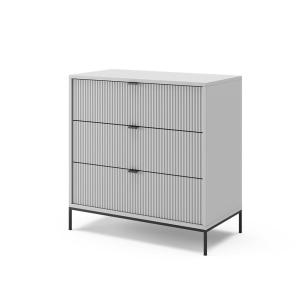 Commode avec tiroirs avec 3 tiroirs, Gris 80 x 81.2cm