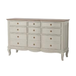 Commode baroque 9 tiroirs amande