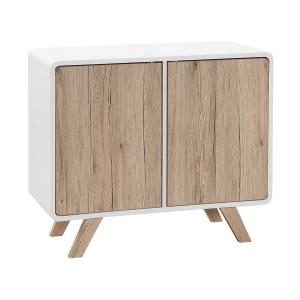 Commode blanche et bois effet clair