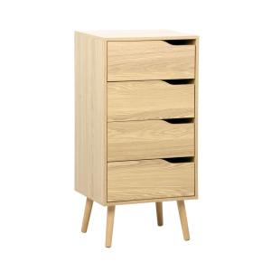 Commode chiffonnier décor bois naturel 4 tiroirs