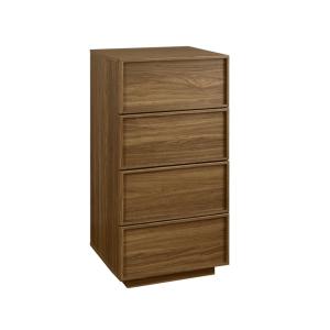 Commode chiffonnier noyer 4 tiroirs effet bois