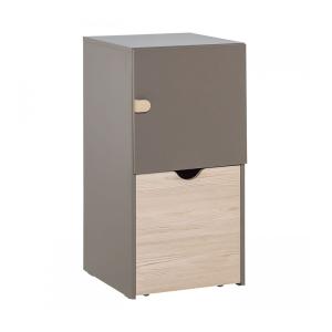 Commode colonne sur roulettes avec cube amovible - Taupe