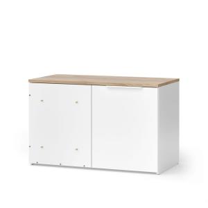 Commode d’angle avec porte Blanche/Sonoma 80x50 cm