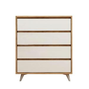 Commode de chambre moderne 4 tiroirs blancs