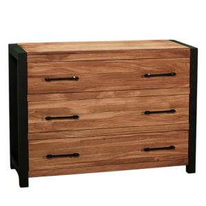 Commode de chambre  style industriel en chêne 3 tiroirs L11…