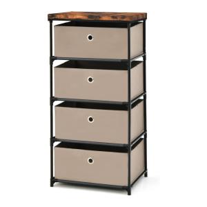 Commode de rangement 4 tiroirs cadre métallique pliables ca…