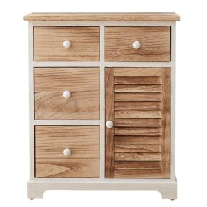 Commode de rangement avec 4 tiroirs et porte en bois blanc…