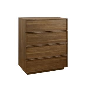 Commode de rangement effet bois noyer 4 tiroirs l 80 x p 43…