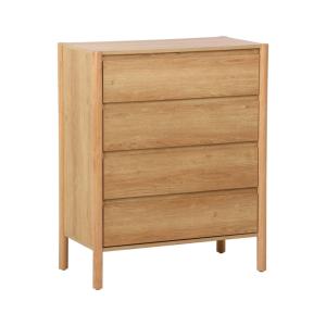 Commode décor bois 4 tiroirs naturel 80cm