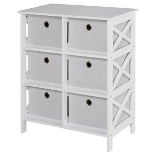 Commode design contemporain 6 tiroirs MDF blanc non tissé g…