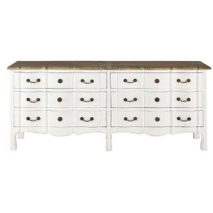 Commode double 6 tiroirs blanche