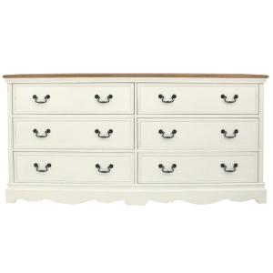 Commode double 6 tiroirs crème L175