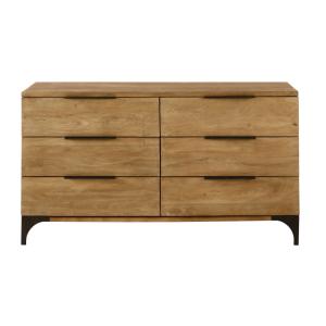 Commode double 6 tiroirs en bois de manguier massif L140