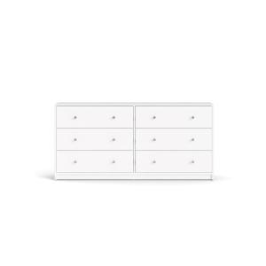 Commode double 6 tiroirs L143,1 cm - Blanc