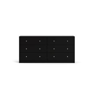 Commode double 6 tiroirs L143,1 cm - Noir