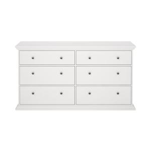 Commode double 6 tiroirs L163,3 cm - Blanc