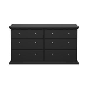Commode double 6 tiroirs L163,3 cm - Noir