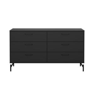 Commode double 6 tiroirs noir mat avec piètement métallique…