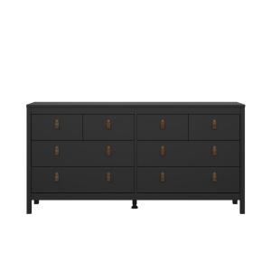 Commode double 8 tiroirs noir mat L159,6 cm