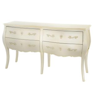 Commode double    argent en bois