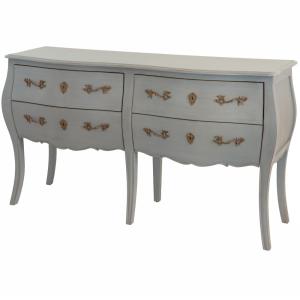 Commode double  gris en bois