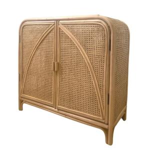 Commode double porte cannage naturel 80 x 85 cm