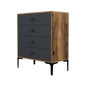 Commode effet bois beige, anthracite 76x40  cm