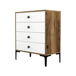 Commode effet bois beige, blanc 76x40  cm