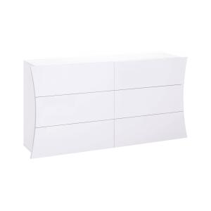 Commode effet bois blanc brillant 155x42 cm