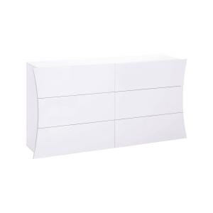 Commode effet bois blanc brillant 155x42h82 cm