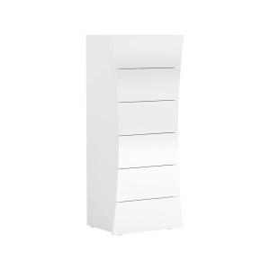 Commode effet bois blanc brillant 50x40h122 cm