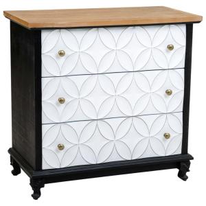 Commode en bois avec 3 tiroirs 74x38x72