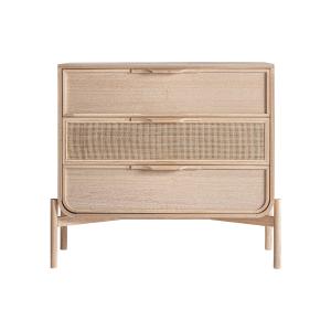 Commode en bois de frêne brun clair  en 90x39x80 cm