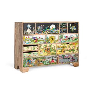 Commode en bois de manguier de style ethnique 120 cm