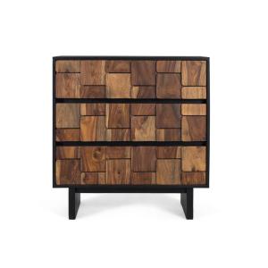 Commode en bois de manguier massif et structure en métal