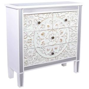 Commode en bois et en verre avec 4 tiroirs 80x30x81