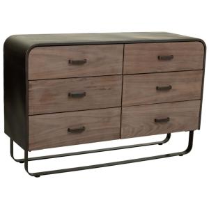 Commode en bois et métal noir 120x40x78,5