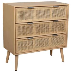 Commode en bois et rotin marron 75x35x78