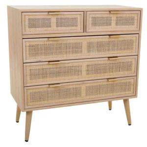 Commode en bois et treillis marron 80x39.5x81h