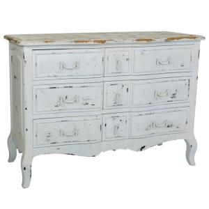 Commode en bois laqué blanc 120x51x84h