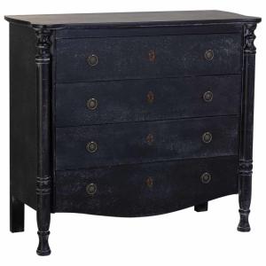 Commode en bois laqué noir vieilli avec 4 tiroirs 100x40x90…
