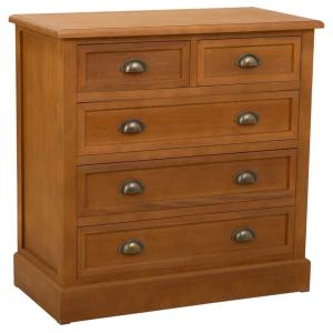 Commode en bois marron 80x40x80,5h cm